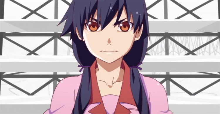 Suruga Kanbaru, blue hair anime girl - Bakemonogatari screenshot