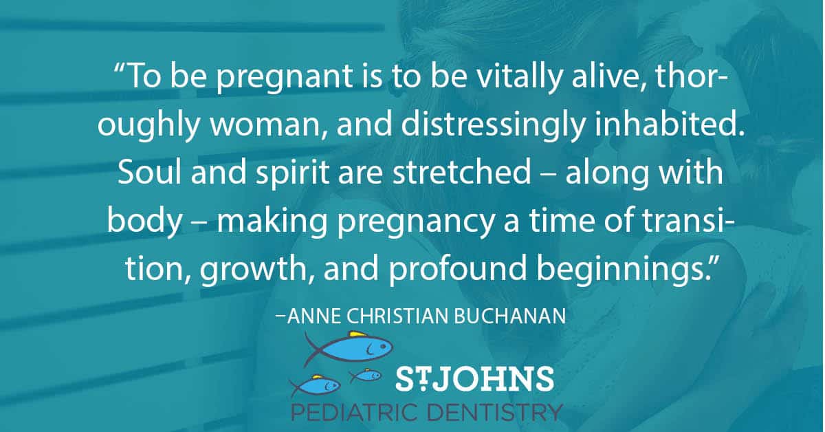 “To be pregnant is to be vitally alive, thoroughly woman, and distressingly inhabited. Soul and spirit are stretched - along with body - making pregnancy a time of transition, growth, and profound beginnings.” - Anne Christian Buchanan