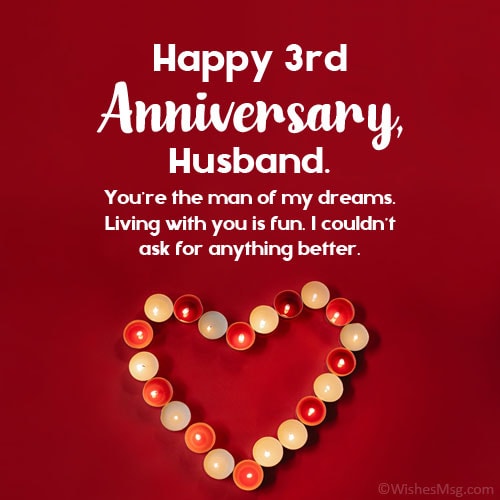 3rd wedding anniversary wishes for husband