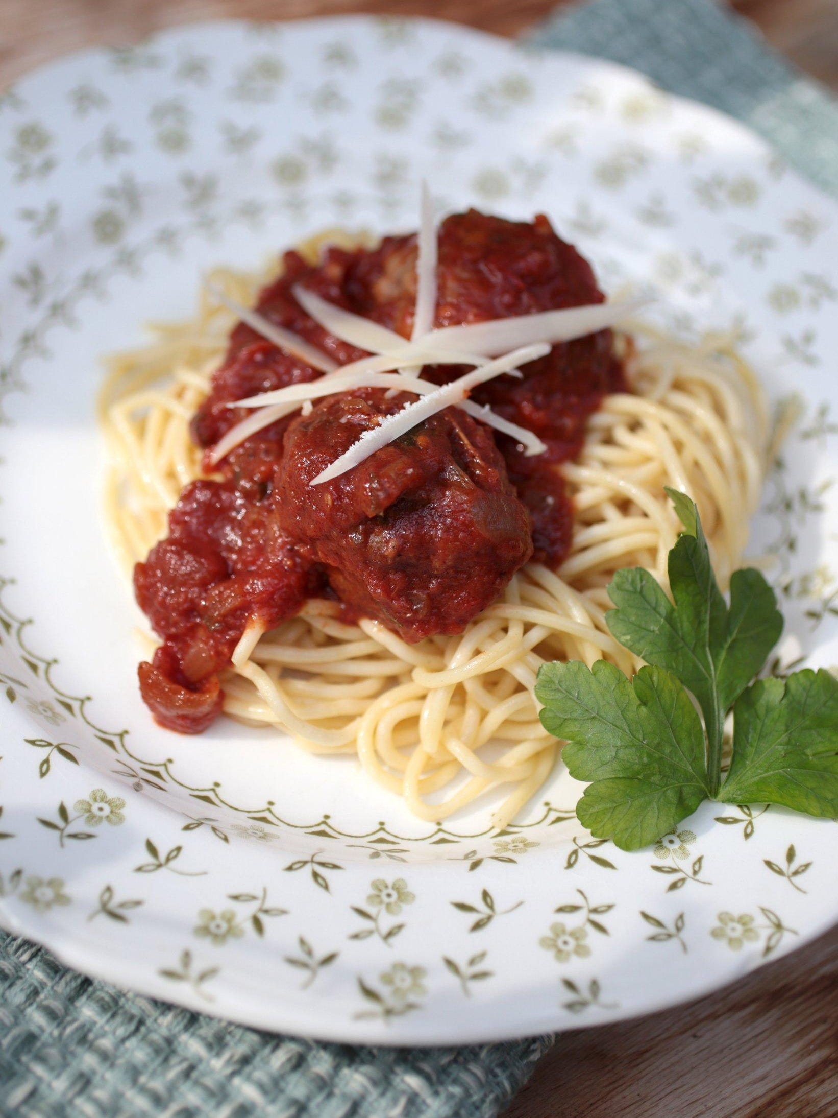 Real Meatballs and Spaghetti make a hearty dish for dinner.