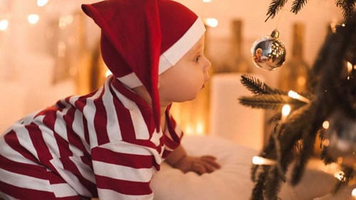 Baby Christmas Picture Ideas - Baby and Christmas Tree Ornament