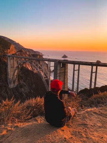 guy watching the sunset