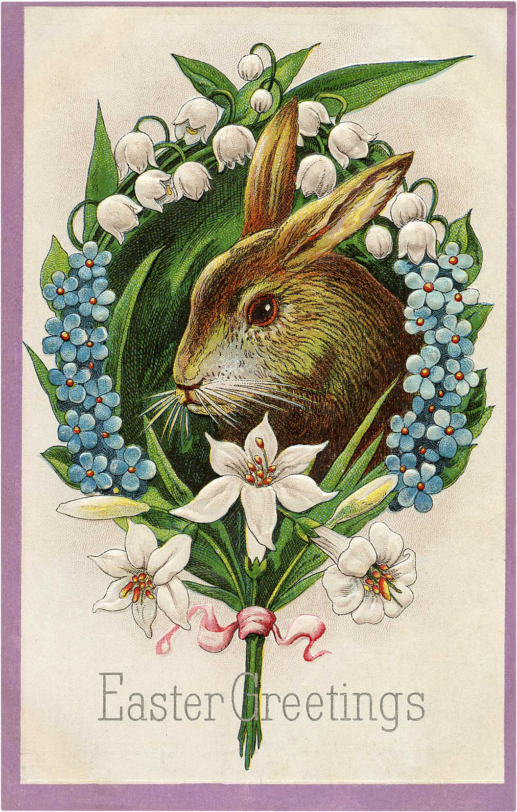 Vintage Easter Bunny Pussy Willow Frame
