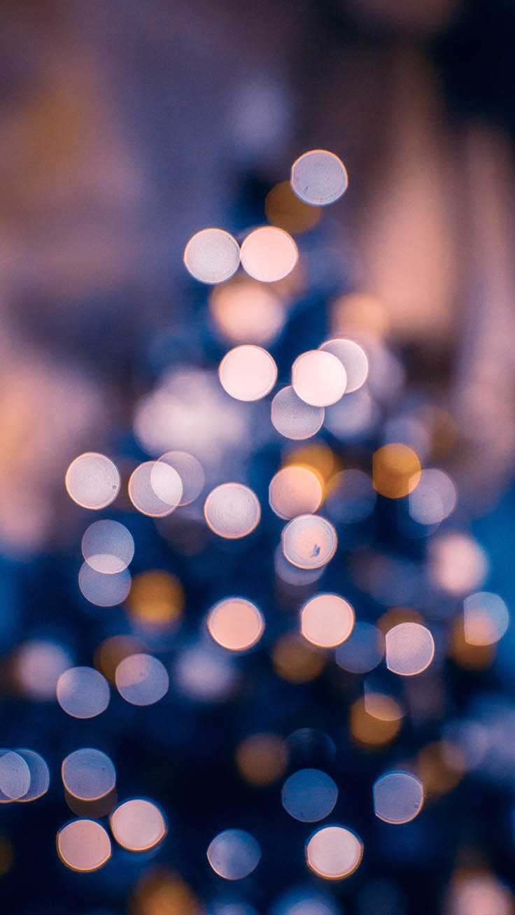 Blue Christmas tree lights wallpaper