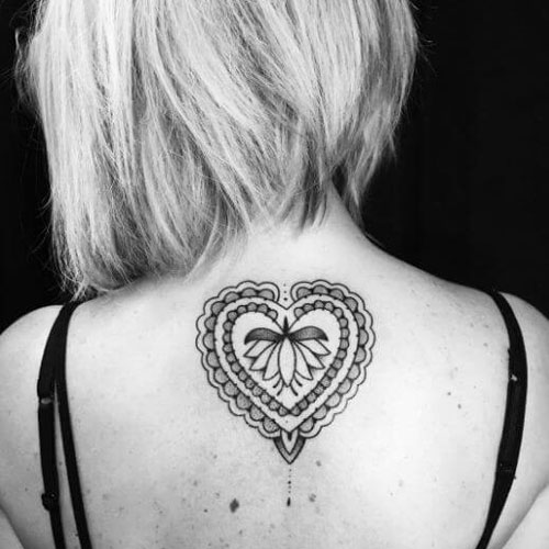 Cute Heart Tattoo Designs - Heart Design with Flower