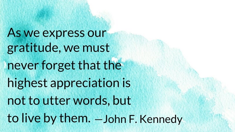 JFK gratitude quote, john f kennedy