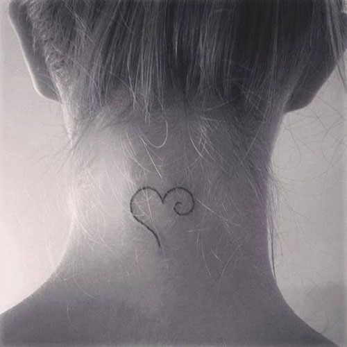 Heart Tattoo Designs - Heart Neck Tattoo