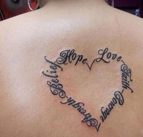Heart Tattoo Designs - Heart Tattoo from words