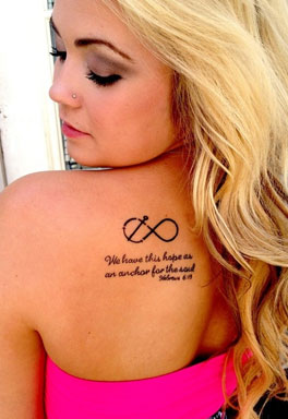 Infinity Anchor Tattoo with Quote