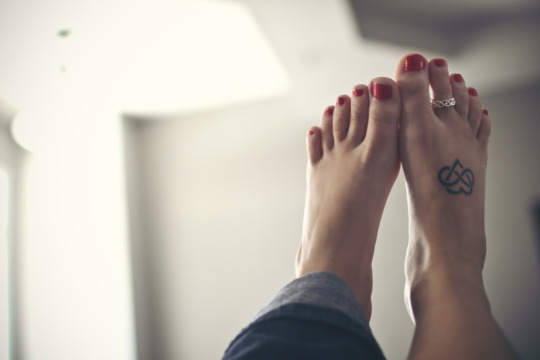 infinity heart tattoo on foot