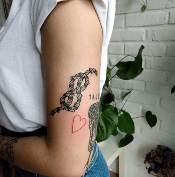 infinity rope tattoo on arm