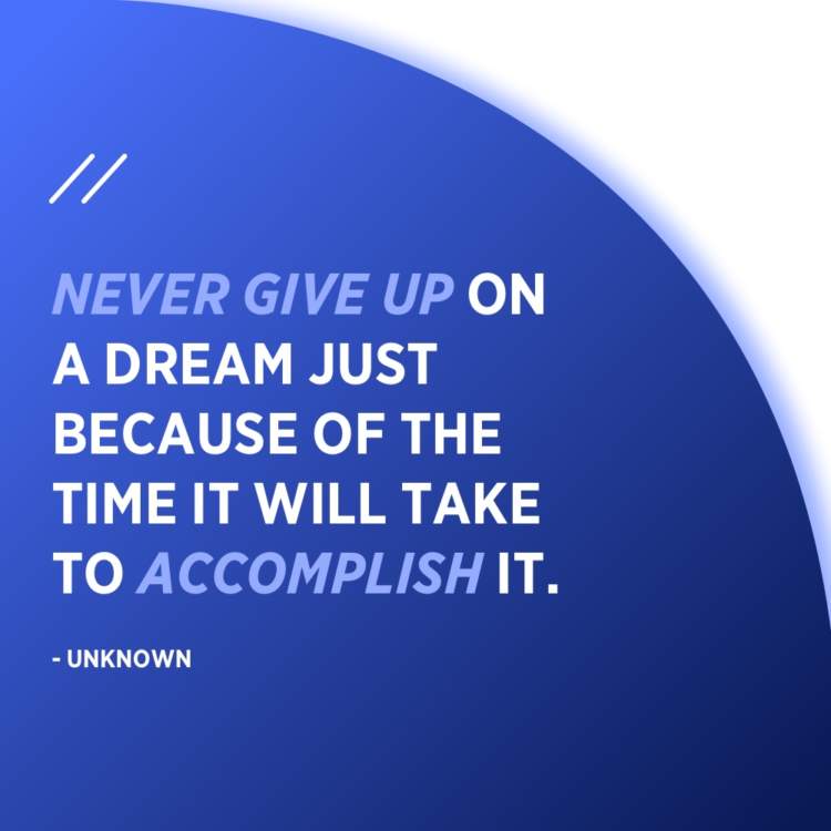 never give up quote
