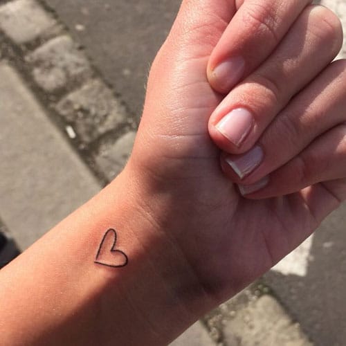 Mini Heart Tattoo Ideas - Wrist Heart Tattoo