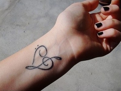 music note heart infinity tattoo