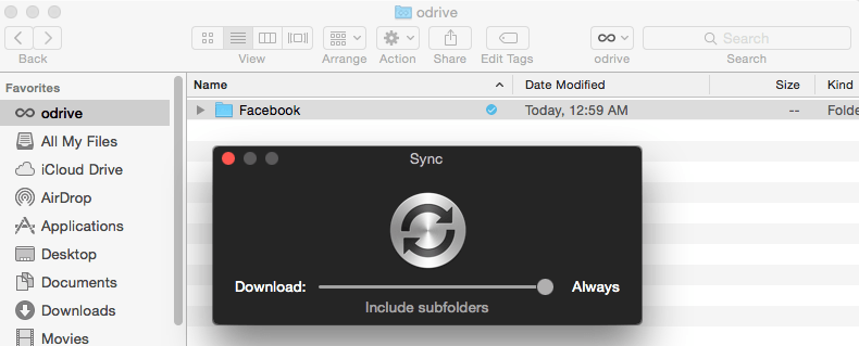 odrive desktop syncup file icon