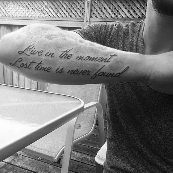 Top 41 Forearm Quote Tattoo Ideas - [2021 Inspiration Guide]