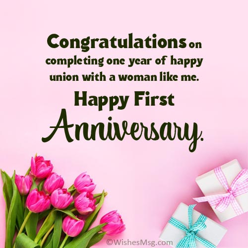 romantic 1st anniversary wishes for husband