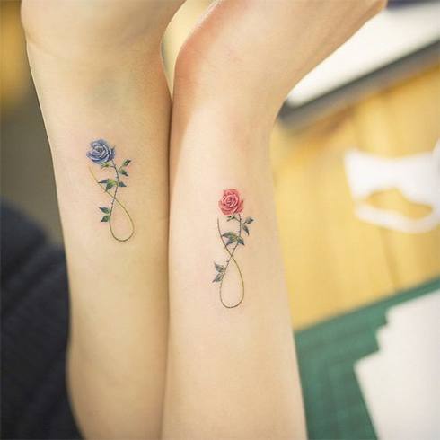 Rose Infinity Tattoo Design