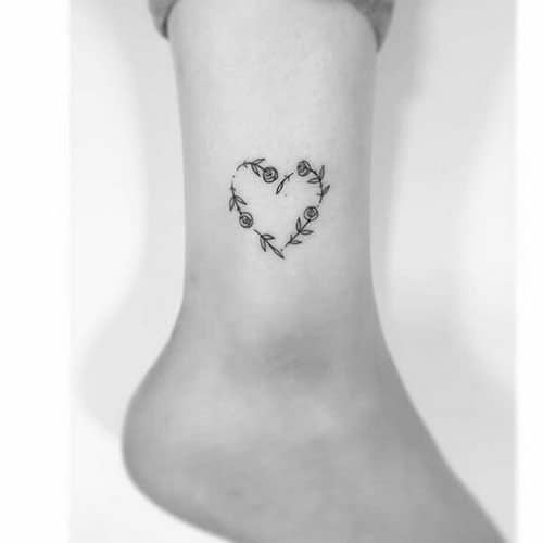 Small Heart Tattoo Ideas - Heart Tattoo made of Roses