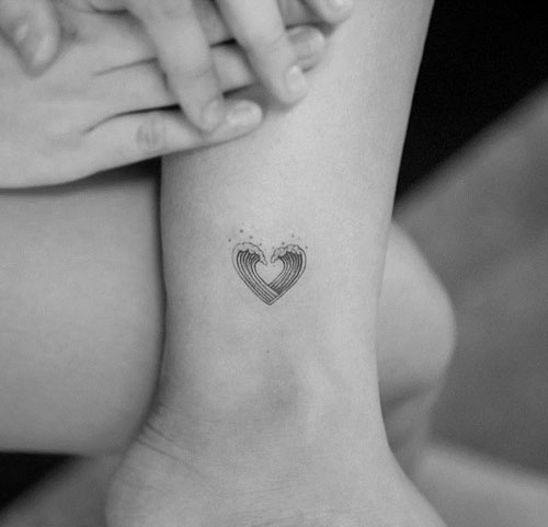 Small Heart Tattoo made of Waves