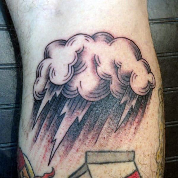 Small Male Clouds Tattoo Design On Bicep