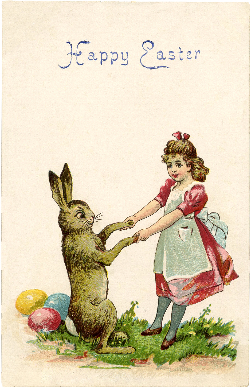 Vintage Easter Bunnies Card