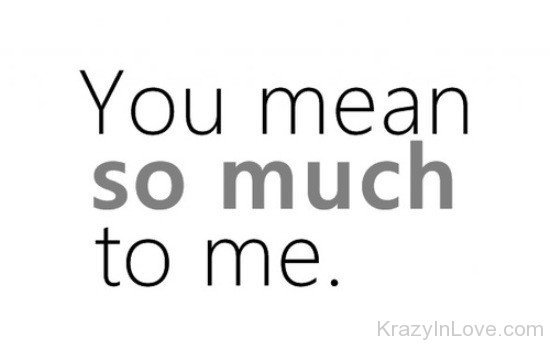 You mean everything to me sayings