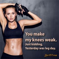 You make my knees weak. Just kidding. Yesterday was leg day